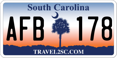 SC license plate AFB178