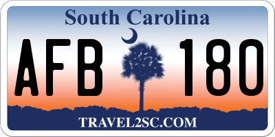 SC license plate AFB180