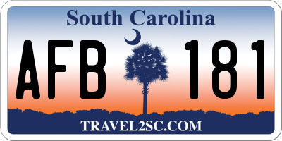 SC license plate AFB181