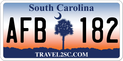 SC license plate AFB182