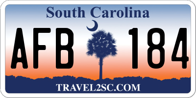 SC license plate AFB184