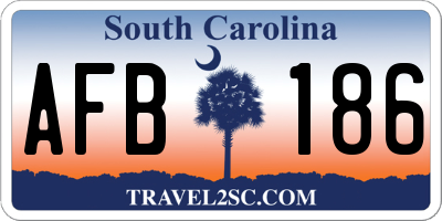 SC license plate AFB186