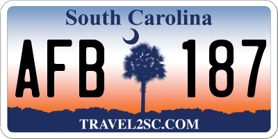 SC license plate AFB187