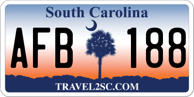 SC license plate AFB188