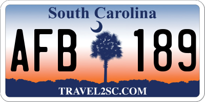 SC license plate AFB189