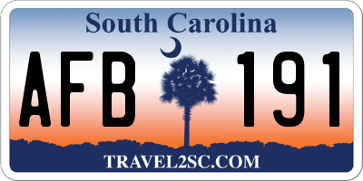 SC license plate AFB191