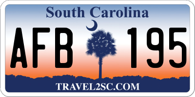 SC license plate AFB195