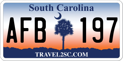 SC license plate AFB197