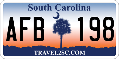 SC license plate AFB198
