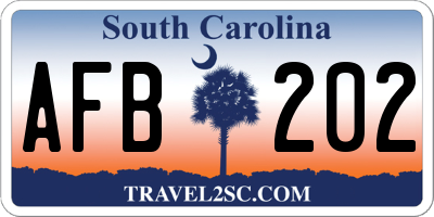 SC license plate AFB202
