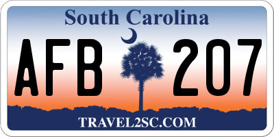 SC license plate AFB207