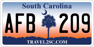 SC license plate AFB209