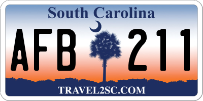 SC license plate AFB211