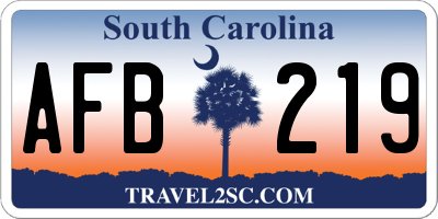 SC license plate AFB219