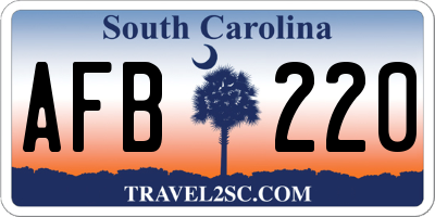 SC license plate AFB220