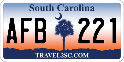 SC license plate AFB221