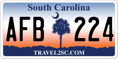 SC license plate AFB224