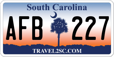 SC license plate AFB227