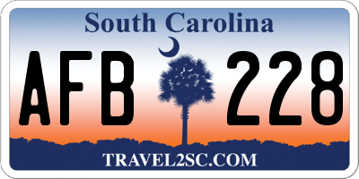 SC license plate AFB228