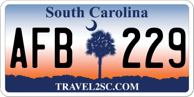 SC license plate AFB229