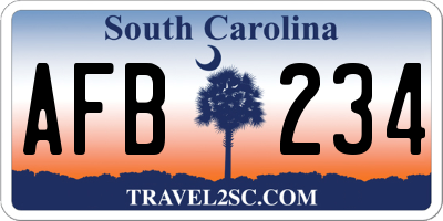 SC license plate AFB234