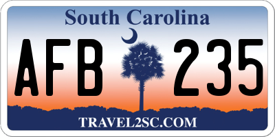 SC license plate AFB235