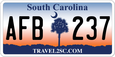 SC license plate AFB237