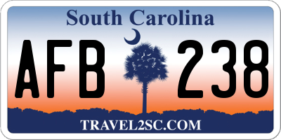 SC license plate AFB238