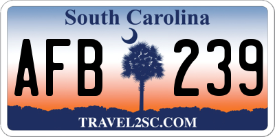 SC license plate AFB239