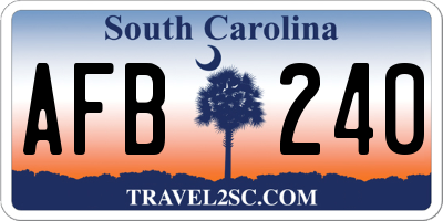 SC license plate AFB240