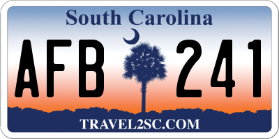 SC license plate AFB241
