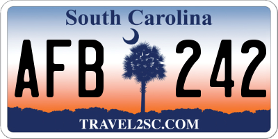SC license plate AFB242