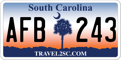 SC license plate AFB243