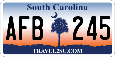 SC license plate AFB245