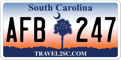 SC license plate AFB247