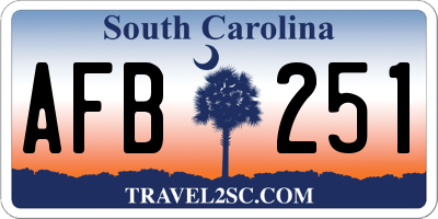 SC license plate AFB251