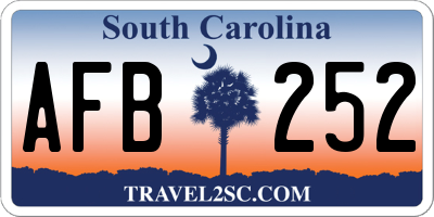 SC license plate AFB252