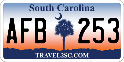 SC license plate AFB253