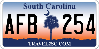 SC license plate AFB254