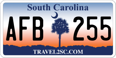SC license plate AFB255