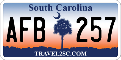 SC license plate AFB257