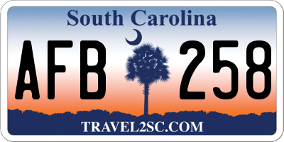 SC license plate AFB258
