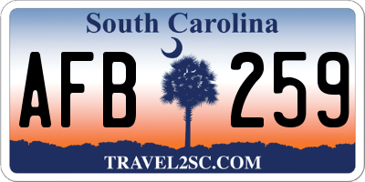 SC license plate AFB259