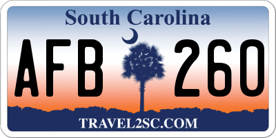 SC license plate AFB260