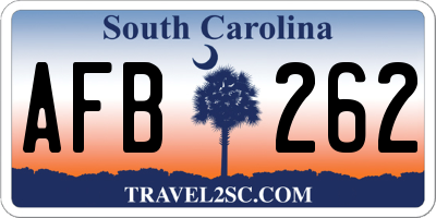 SC license plate AFB262