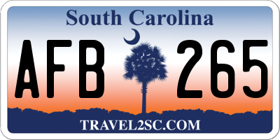SC license plate AFB265