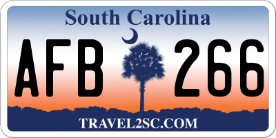 SC license plate AFB266