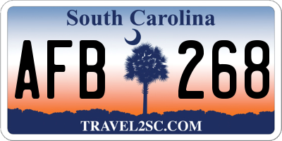 SC license plate AFB268