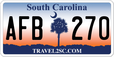 SC license plate AFB270