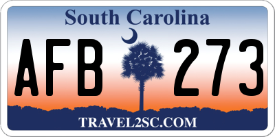 SC license plate AFB273